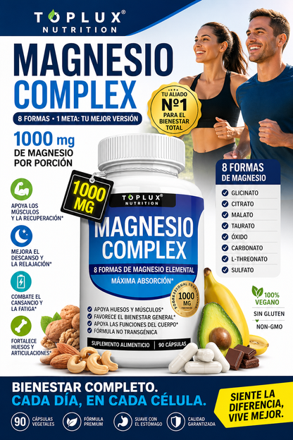 Toplux Magnesium Complex 8 Essential Magnesium Supplement 1000mg