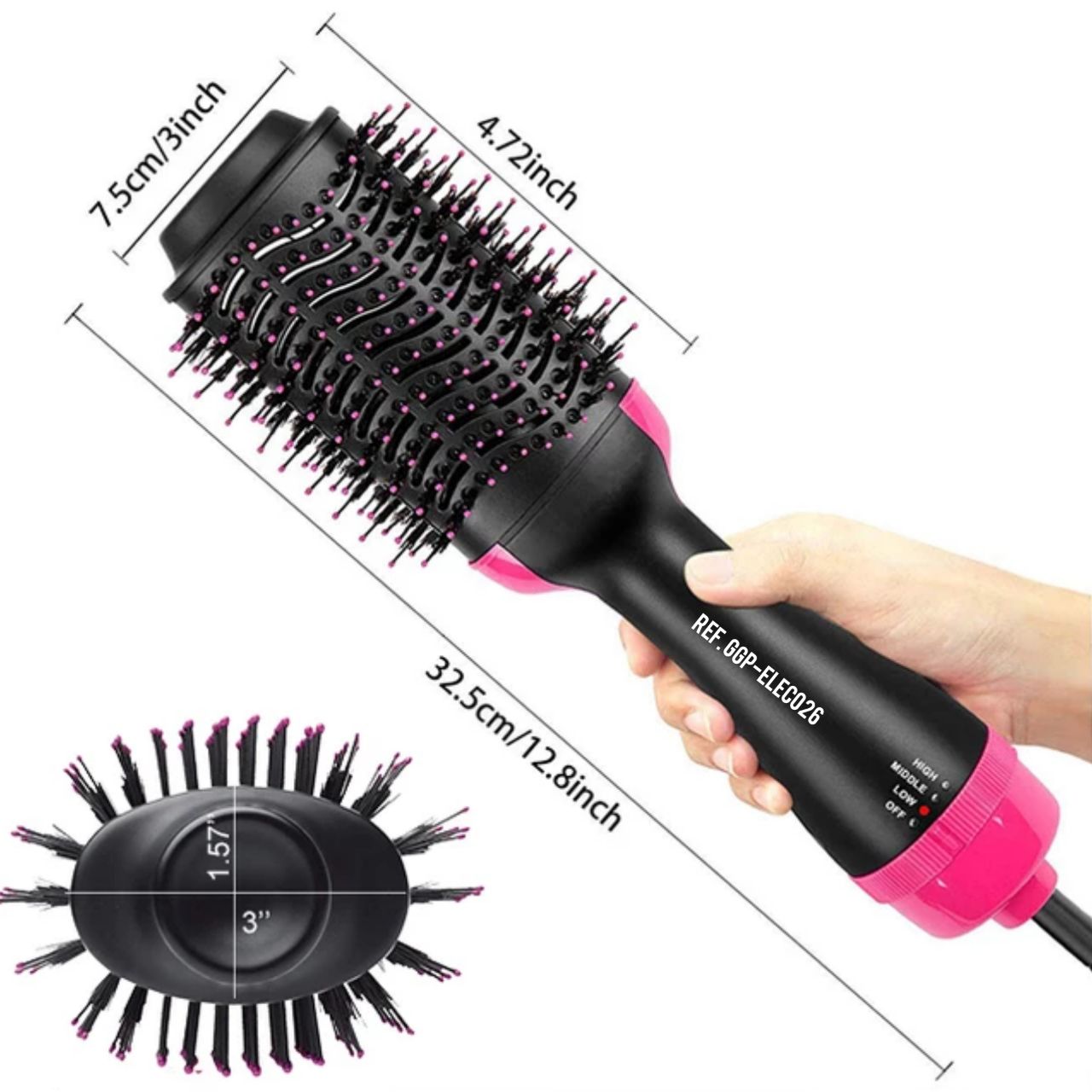 Cepillo Secador Voluminizador 3 En 1 Ele